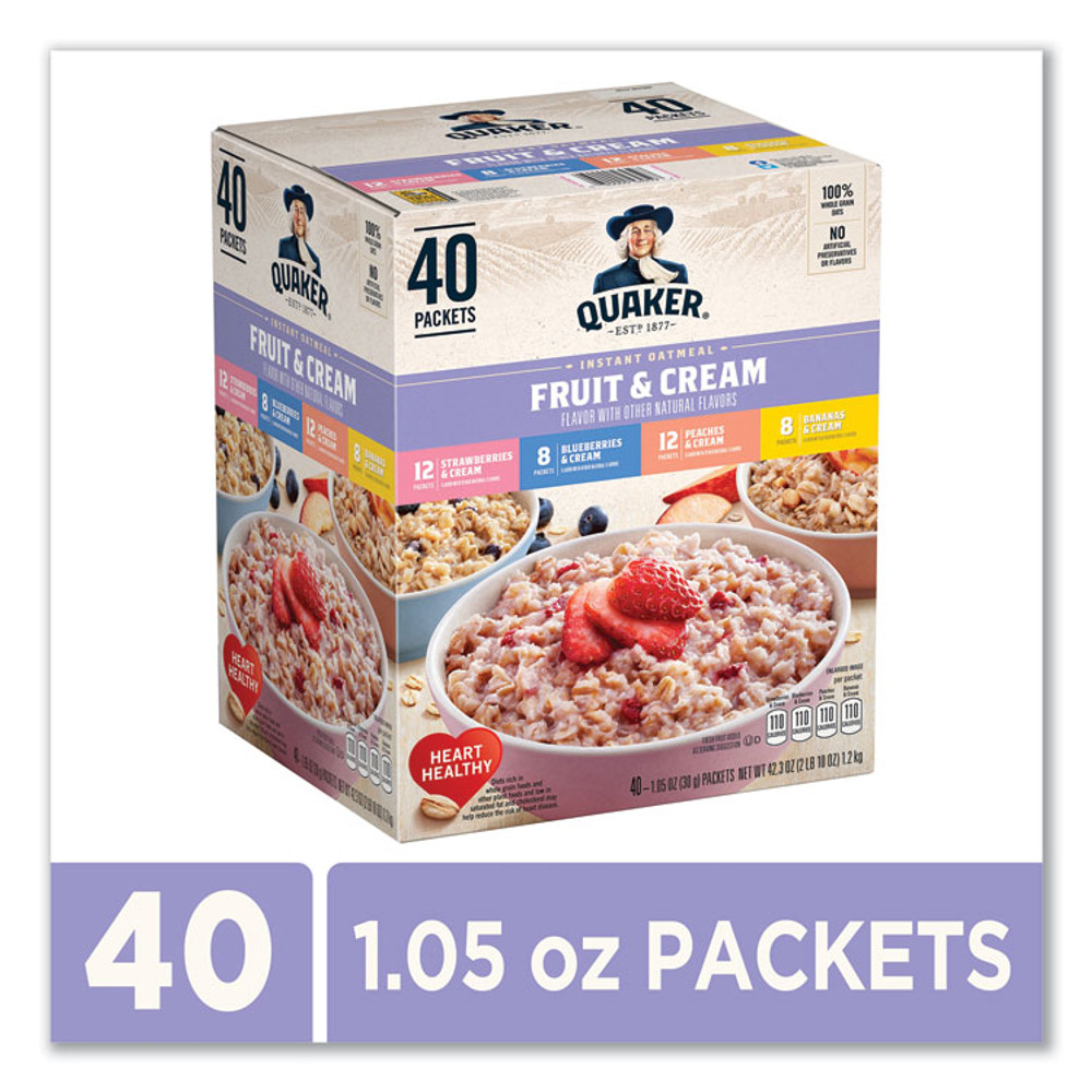 QUAKER OATS COMPANY 22001144 Instant Oatmeal, Assorted Varieties, 1.05 oz Packet, 40/Box