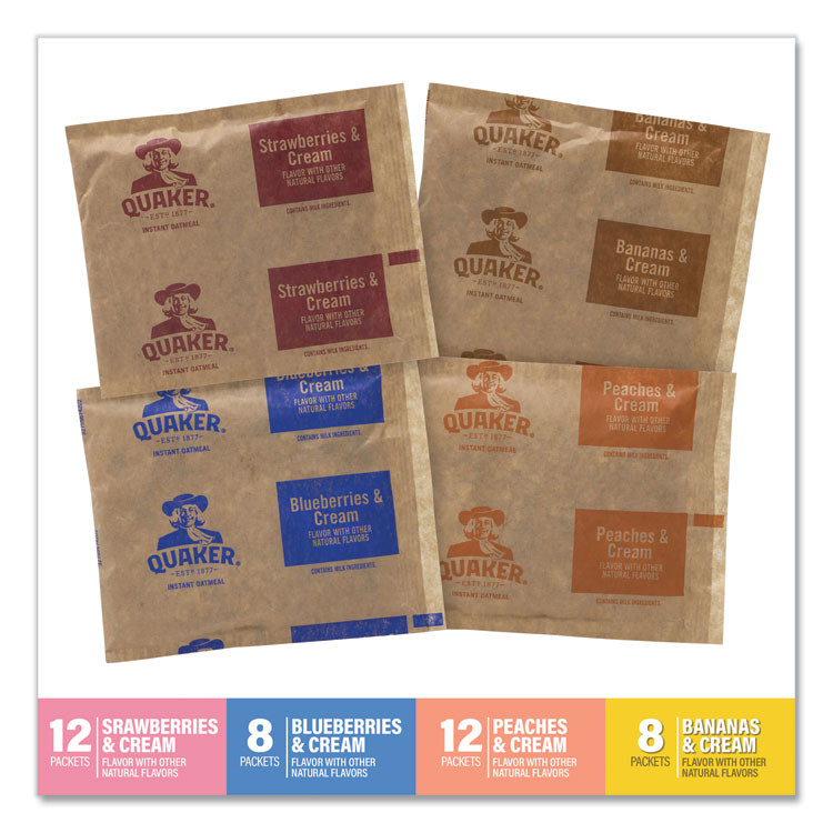 QUAKER OATS COMPANY 22001144 Instant Oatmeal, Assorted Varieties, 1.05 oz Packet, 40/Box
