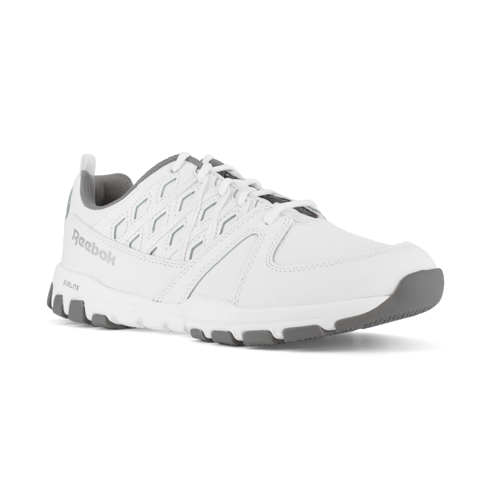 Reebok RB4442-W-09.0 Sublite Work Athletic Shoe w/ Soft Toe - White