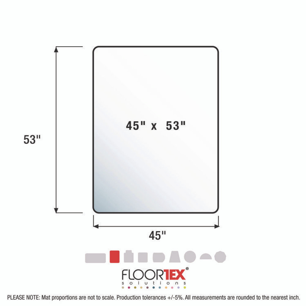 FLOORTEX PF1213425EV Cleartex Advantagemat Phthalate Free PVC Chair Mat for Hard Floors, 53" w x 45" l, Clear