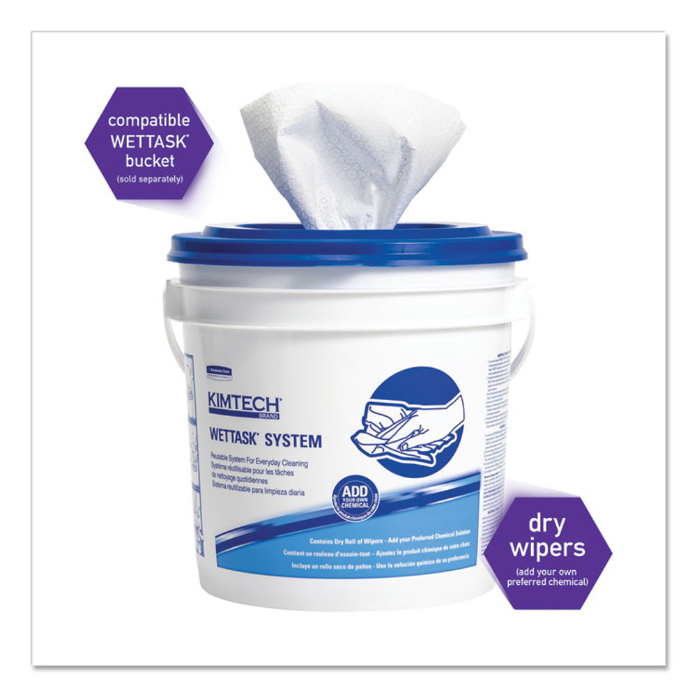 KIMBERLY-CLARK PROFESSIONAL WypAll® 53850 Power Clean Wipers for Disinfectants, Sanitizers and Solvents WetTask Customizable Wet Wiping System 250/Roll, 6 Roll/Carton