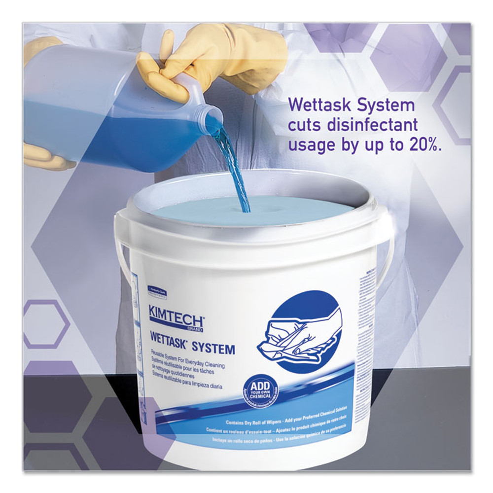 KIMBERLY-CLARK PROFESSIONAL WypAll® 53850 Power Clean Wipers for Disinfectants, Sanitizers and Solvents WetTask Customizable Wet Wiping System 250/Roll, 6 Roll/Carton
