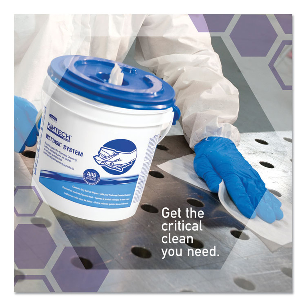 KIMBERLY-CLARK PROFESSIONAL WypAll® 53850 Power Clean Wipers for Disinfectants, Sanitizers and Solvents WetTask Customizable Wet Wiping System 250/Roll, 6 Roll/Carton