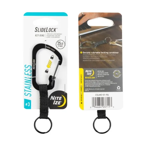 Nite-Ize CSLW3-01-R6 SlideLock Key Ring Stainless Steel