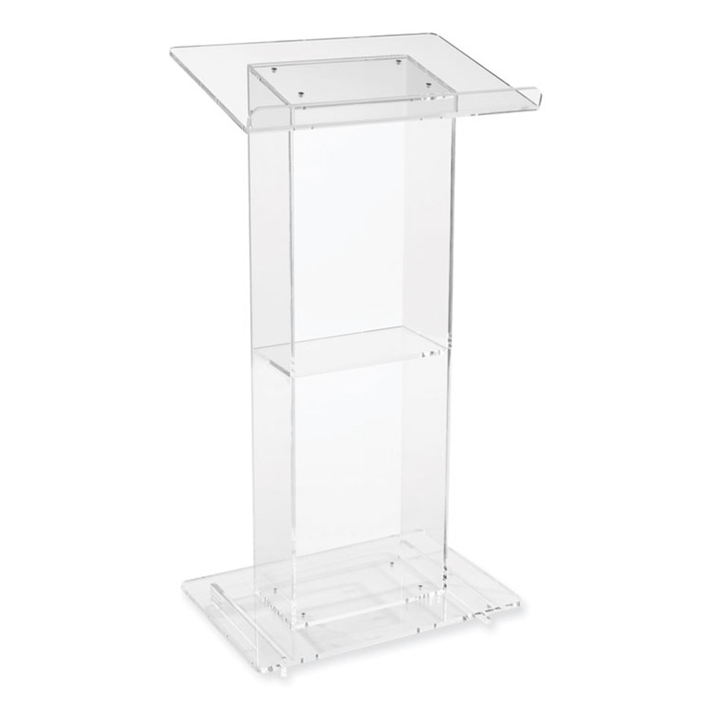NATIONAL PUBLIC SEATING Oklahoma Sound® 401S Clear Acrylic Lectern with Shelf, 24 x 15 x 46, Clear