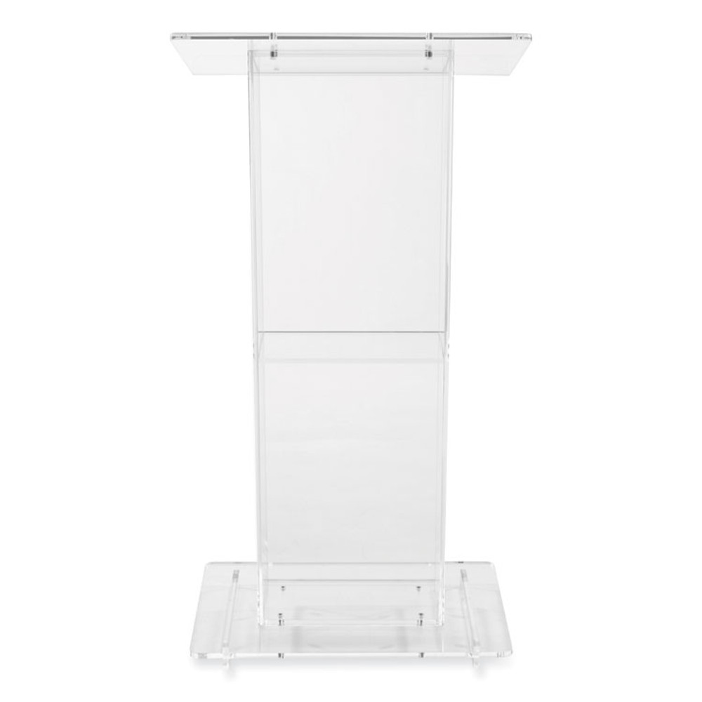 NATIONAL PUBLIC SEATING Oklahoma Sound® 401S Clear Acrylic Lectern with Shelf, 24 x 15 x 46, Clear