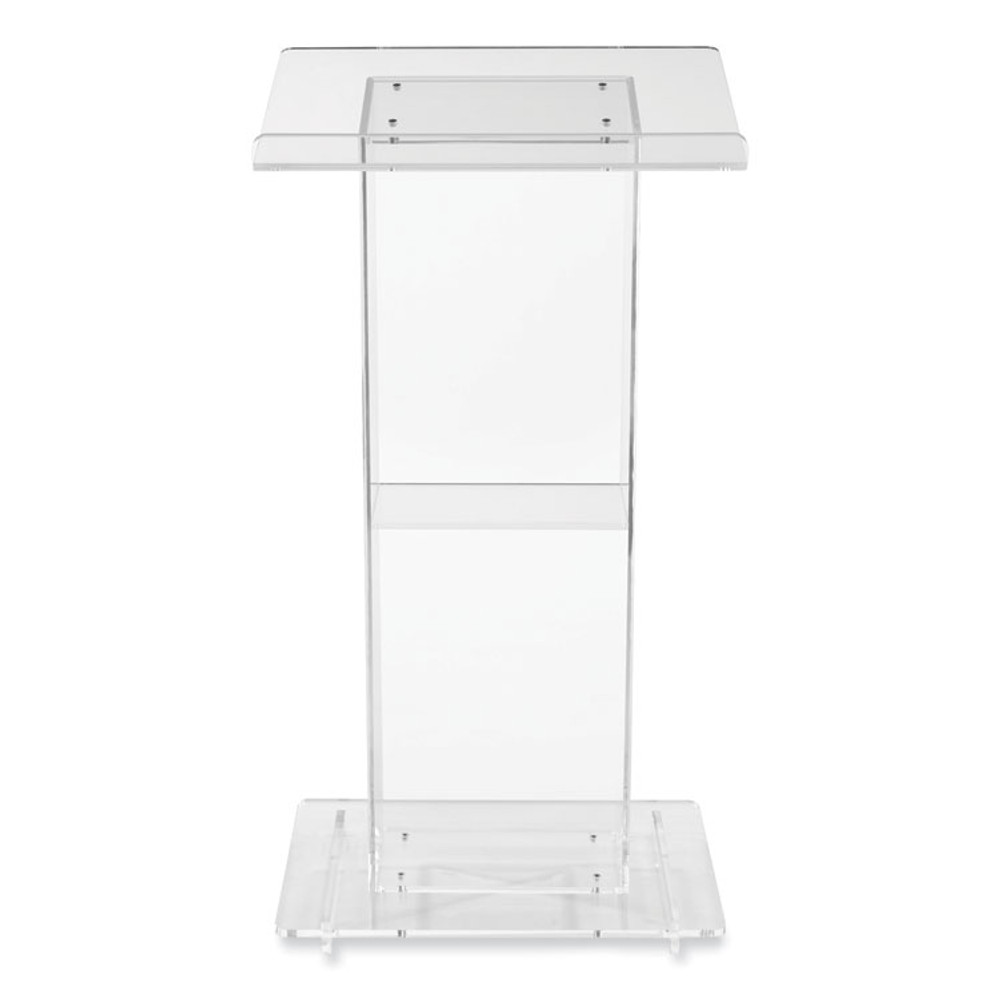 NATIONAL PUBLIC SEATING Oklahoma Sound® 401S Clear Acrylic Lectern with Shelf, 24 x 15 x 46, Clear