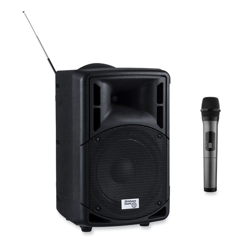 NATIONAL PUBLIC SEATING Oklahoma Sound® PRA8000PRA85 Wireless PA System with Wireless Handheld Microphone, 40 W, Black