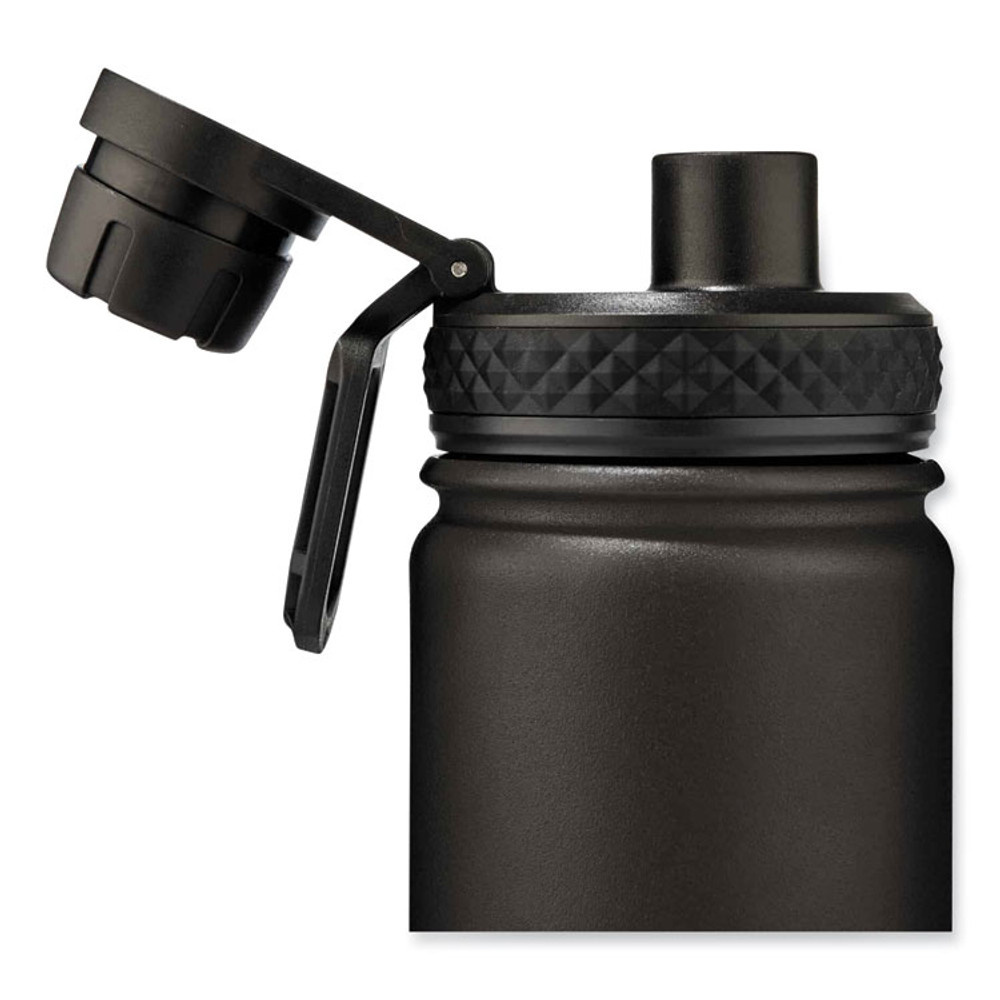 TENACIOUS HOLDINGS, INC. ergodyne® 13167 Chill-Its 5152 Insulated Stainless Steel Water Bottle, 25 oz, Metal, Black
