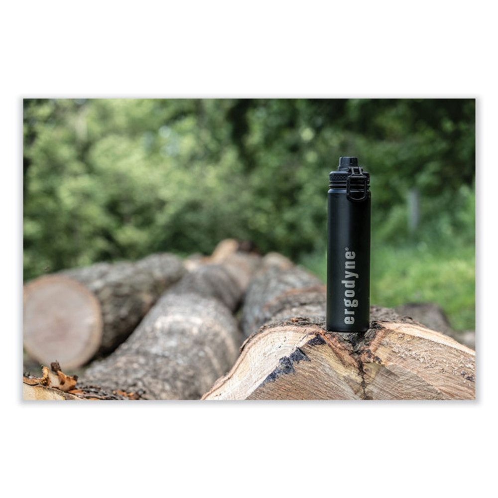 TENACIOUS HOLDINGS, INC. ergodyne® 13167 Chill-Its 5152 Insulated Stainless Steel Water Bottle, 25 oz, Metal, Black