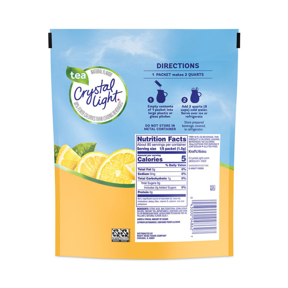 KRAFT FOODS, INC Crystal Light® 22000553 Flavored Drink Mix Pitcher Packs, Iced Tea, 0.14 oz Packets, 16 Packets/Pouch, 1 Pouch/Carton