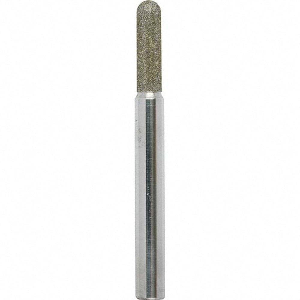 Strauss PCRI1/4-01SD#40 Grinding Pins; Head Shape: Ball Nose ; Abrasive Material: Diamond ; Grade: Extra Coarse ; Grit: 40 ; Head Length: 0.75in ; UNSPSC Code: 23131514