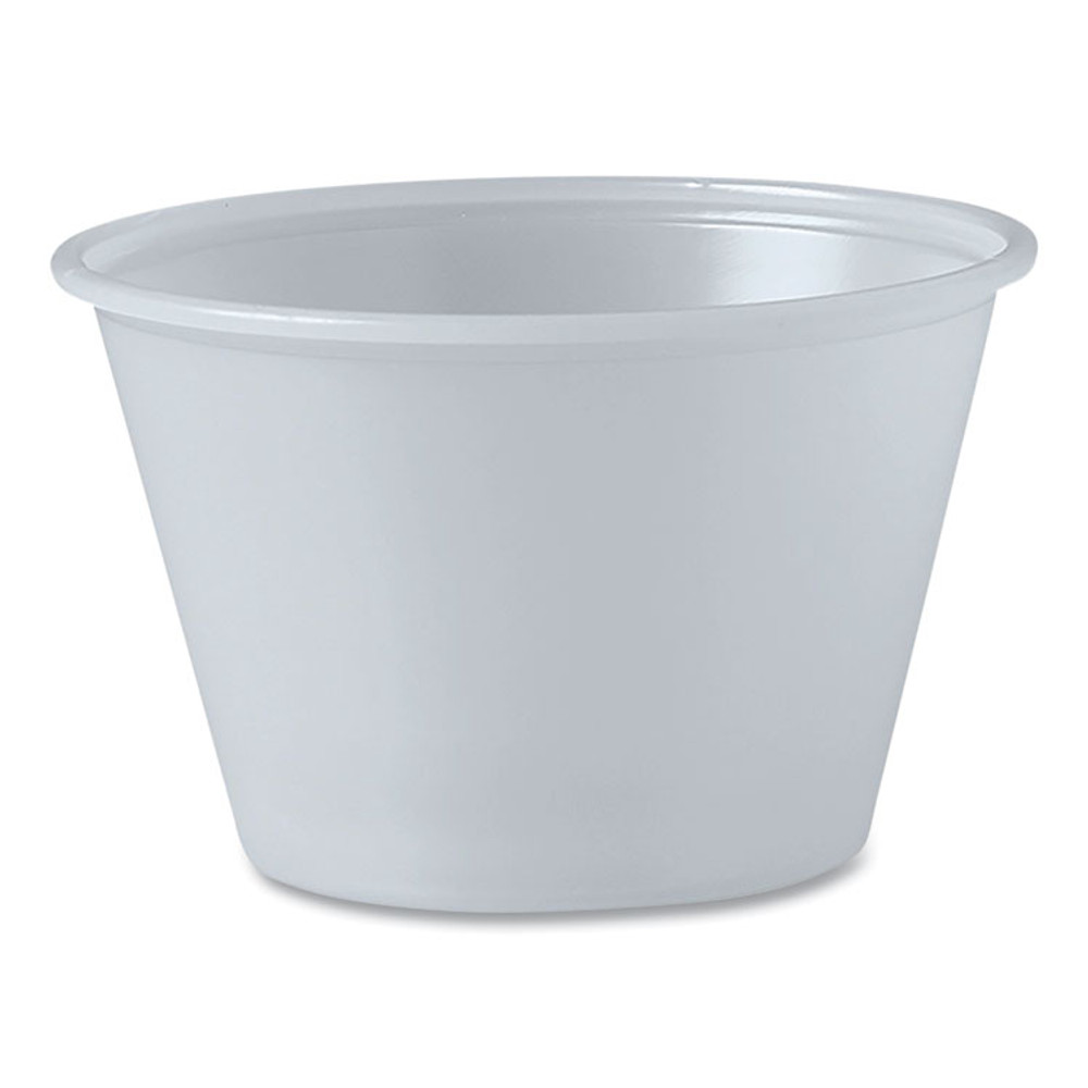 DART P400N Polystyrene Portion Cups, 4 oz, Plastic, Translucent, 250/Bag, 10 Bags/Carton