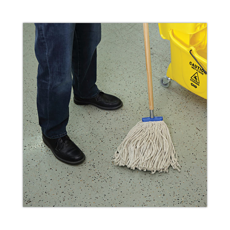BOARDWALK 716CCT Cut-End Lie-Flat Wet Mop Head, Cotton, 16 oz, White, 12/Carton