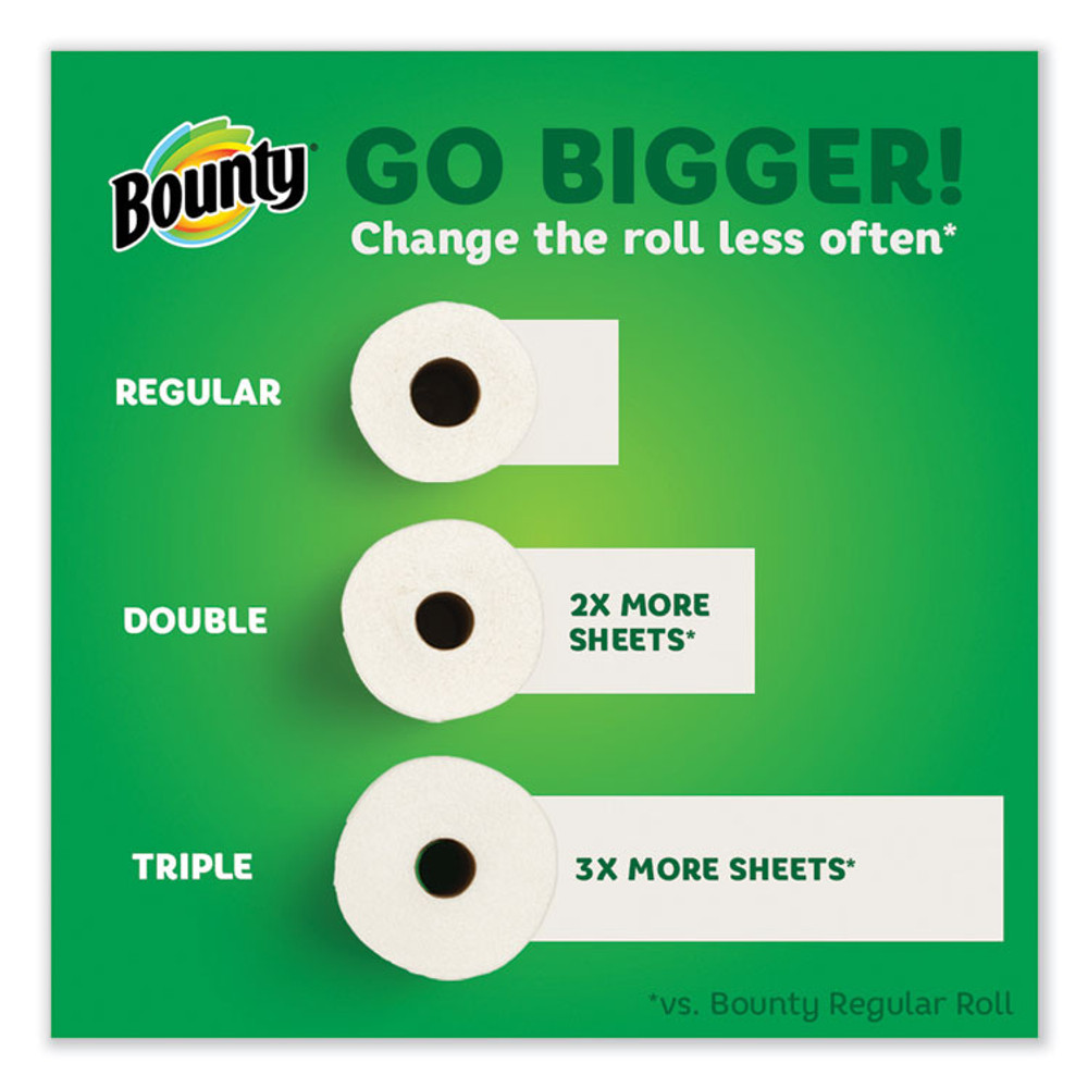 PROCTER & GAMBLE Bounty® 65544 Select-a-Size Kitchen Roll Paper Towels, 2-Ply, 5.9 x 11, White, 74 Sheets/Single Plus Roll, 8 Rolls/Carton