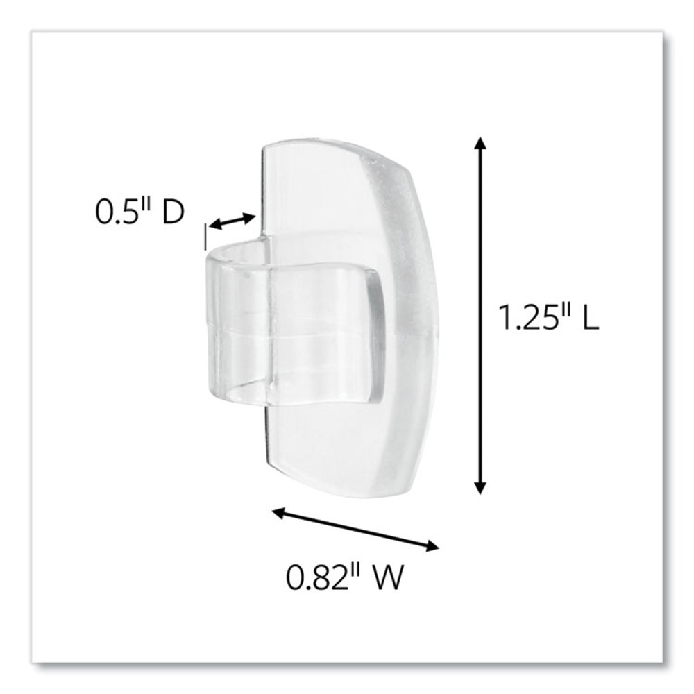 3M/COMMERCIAL TAPE DIV. Command™ 17017CLRAW30 All Weather Hooks and Strips, Small, Plastic, Clear, 0.5 lb Capacity, 30 Clips and 32 Strips/Pack