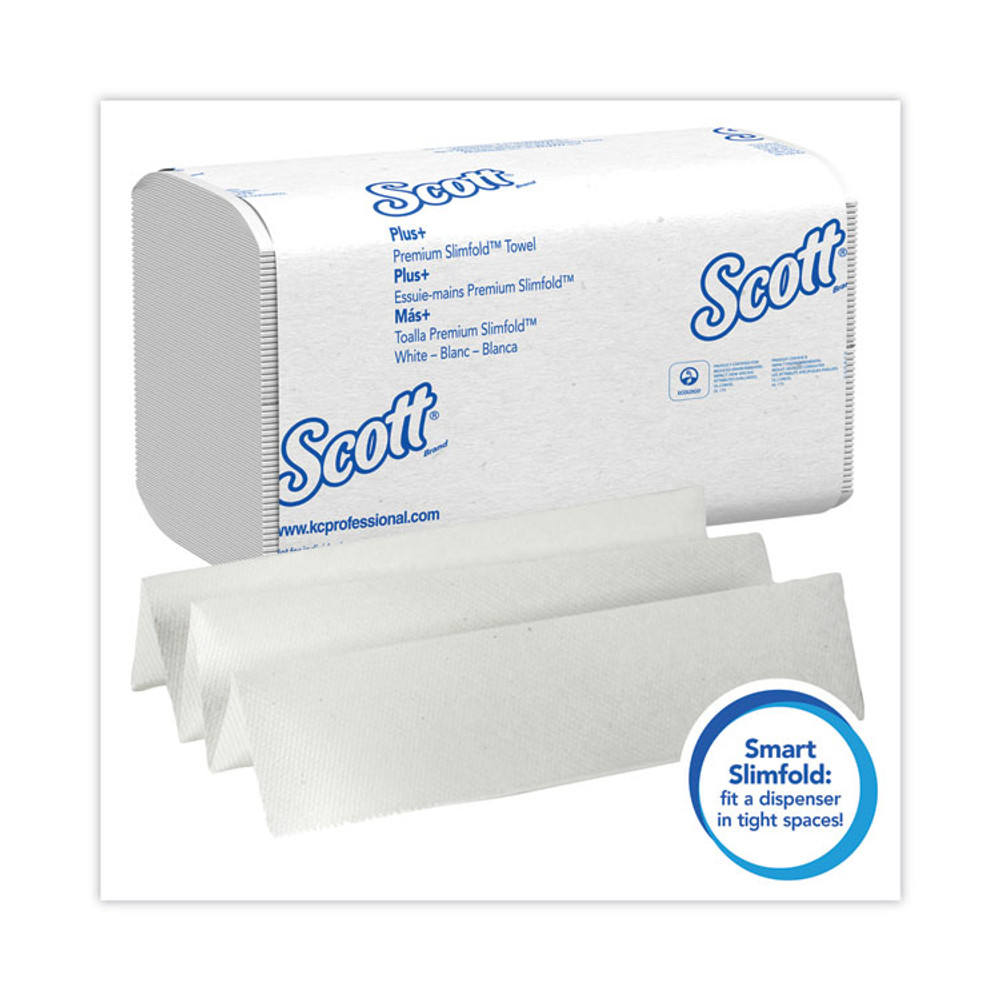 KIMBERLY-CLARK PROFESSIONAL Scott® 04442 Slimfold Towels, 1-Ply, 7.5 x 11.6, White, 90/Pack, 24 Packs/Carton