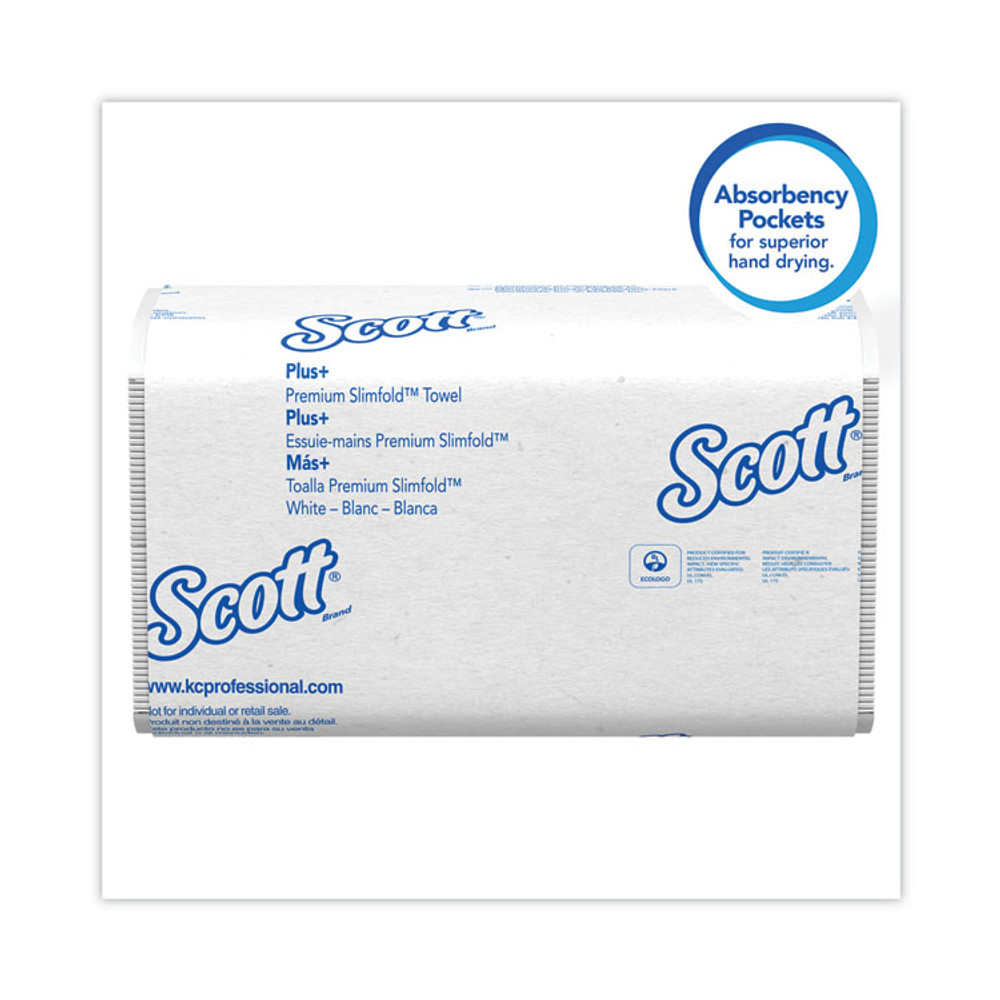 KIMBERLY-CLARK PROFESSIONAL Scott® 04442 Slimfold Towels, 1-Ply, 7.5 x 11.6, White, 90/Pack, 24 Packs/Carton