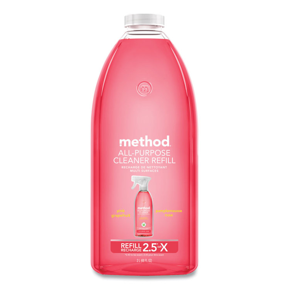 METHOD PRODUCTS INC. 01468CT All Surface Cleaner, Grapefruit Scent, 68 oz Plastic Bottle, 6/Carton