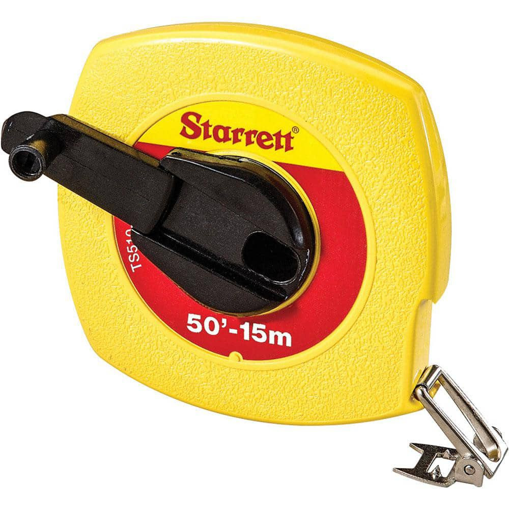 Starrett 30619 Tape Measure: 50' Long, 3/8" Width, Yellow Blade