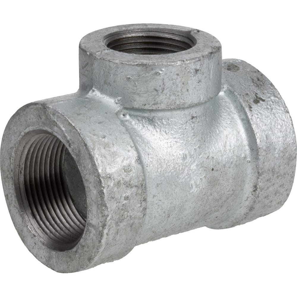 USA Industrials ZUSA-PF-20643 Galvanized Pipe Fittings; Fitting Size: 1-1/2 x 1/2 ; Material: Galvanized Iron ; Fitting Shape: Tee ; Thread Standard: NPT ; Liquid and Gas Pressure Rating (psi): 300 ; End Connection: Threaded