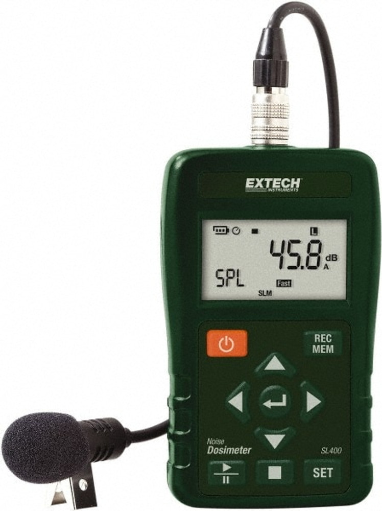 Extech SL400 Sound Meters; Meter Type: Class 2 Sound Meter ; Frequency Weighting: A,C & Z ; Accuracy: 1.4 dB ; Power Source: Battery