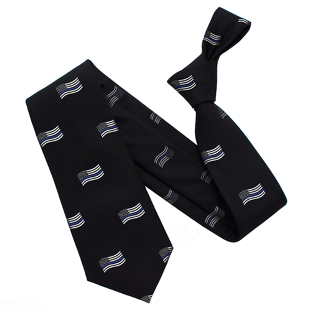 Thin Blue Line TBL-AM-WV-LONG Thin Blue Line Waving Flag Tie