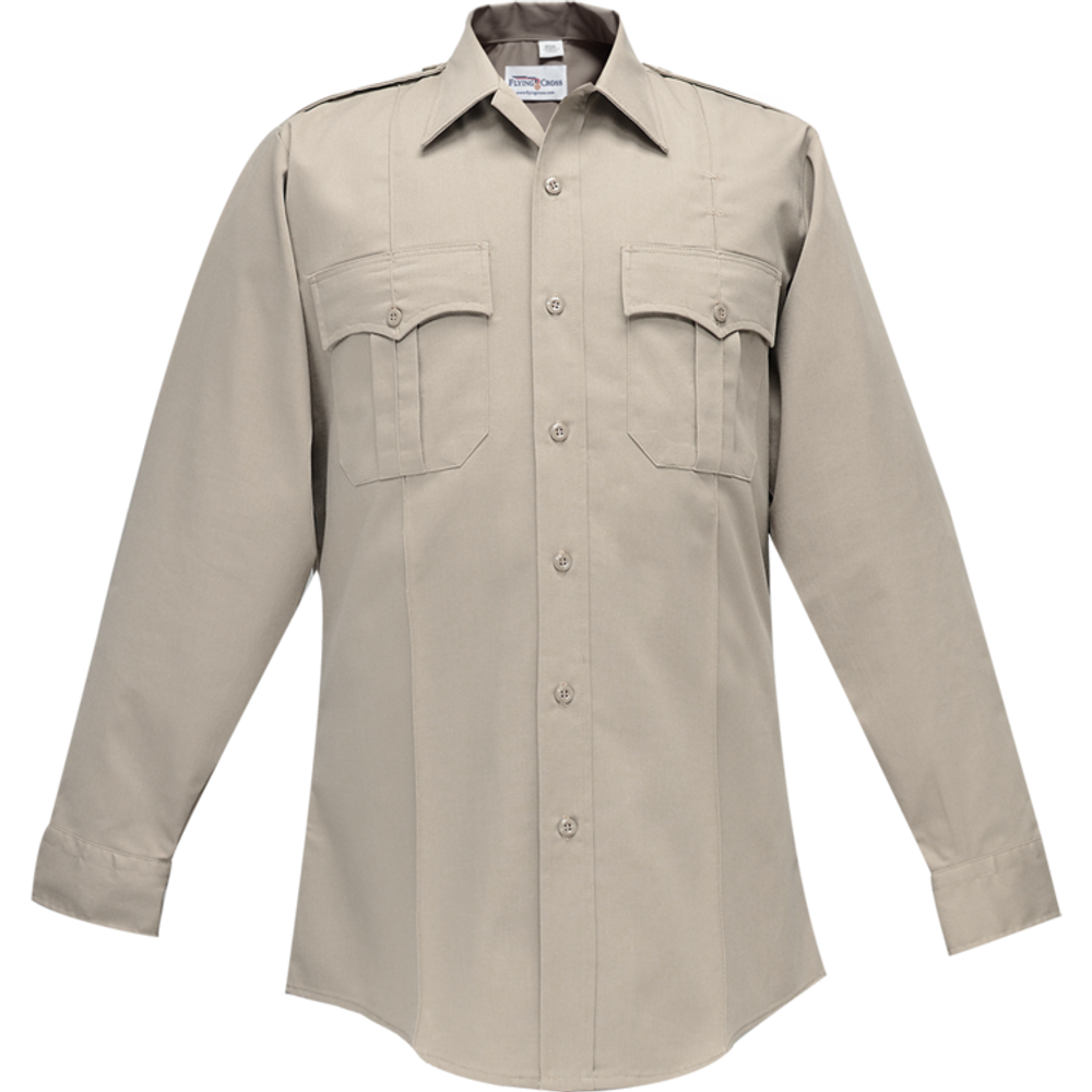 Flying Cross 33W78Z 04 22.0/22.5 36/37 Command Long Sleeve Shirt w/ Zipper & Convertible Sport Collar