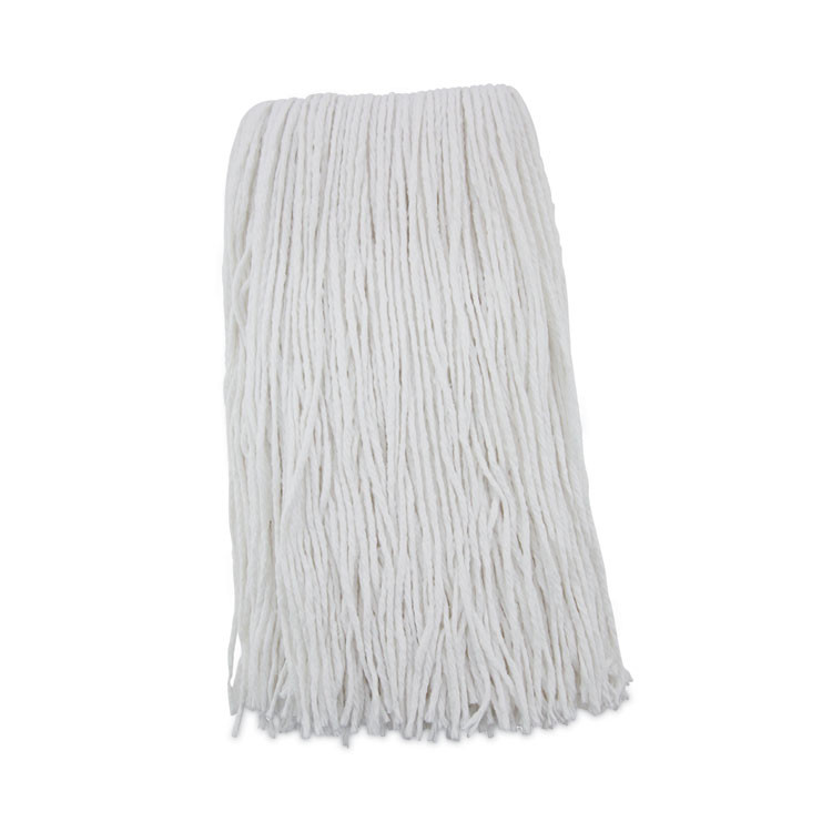 BOARDWALK 220RCT Premium Cut-End Wet Mop Heads, Rayon, 20 oz, White, 12/Carton