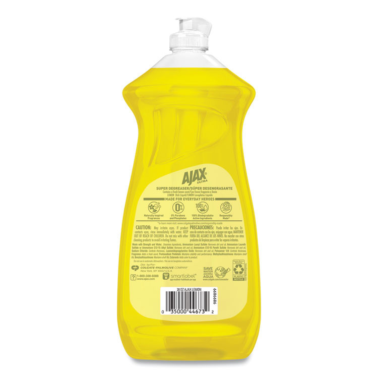 COLGATE PALMOLIVE, IPD. Ajax® 144673 Dish Detergent, Lemon Scent, 28 oz Bottle