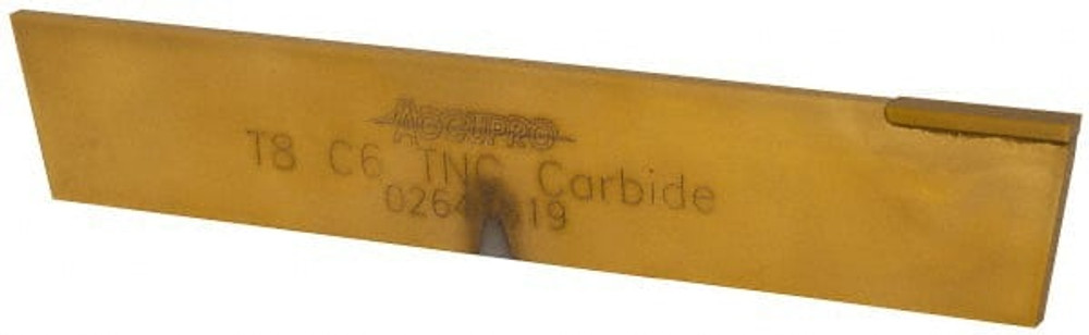 MSC T8-C6-TIN Cutoff Blade: Tapered, 3/16" Wide, 1-1/8" High, 6-1/2" Long