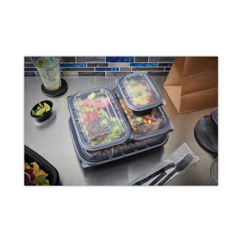 PACTIV EVERGREEN CORPORATION YCNV9X6PPDL EarthChoice Entree2Go Takeout Container Vented Lid, 8.67 x 5.75 x 0.98, Clear, Plastic, 300/Carton