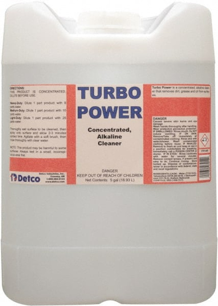 Detco 0791-C05 Turbo Power, 5 Gal Cube, Alkaline Cleaner/Degreaser