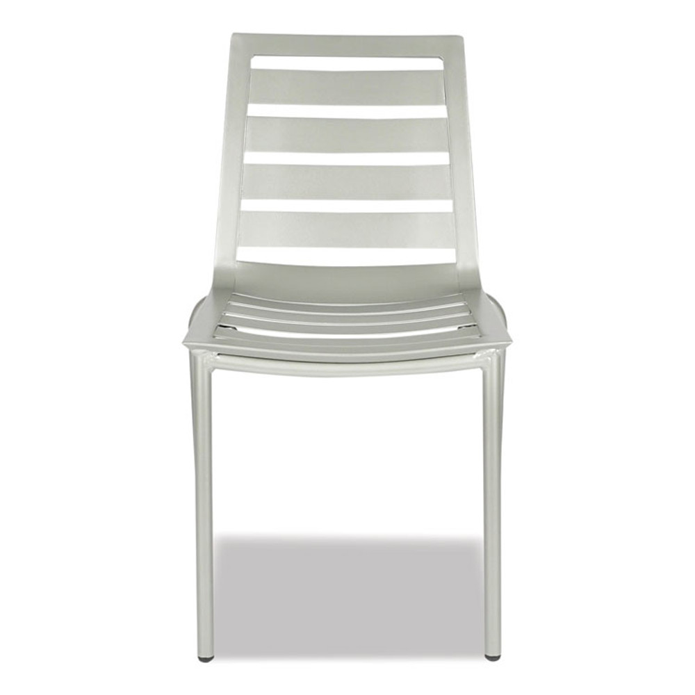 JMC FURNITURE ZARCOSCSLV Zarco Series Side Chair, Outdoor-Seating, Supports Up to 300 lb, 18" Seat Height, Silver Seat, Silver Back, Silver Base