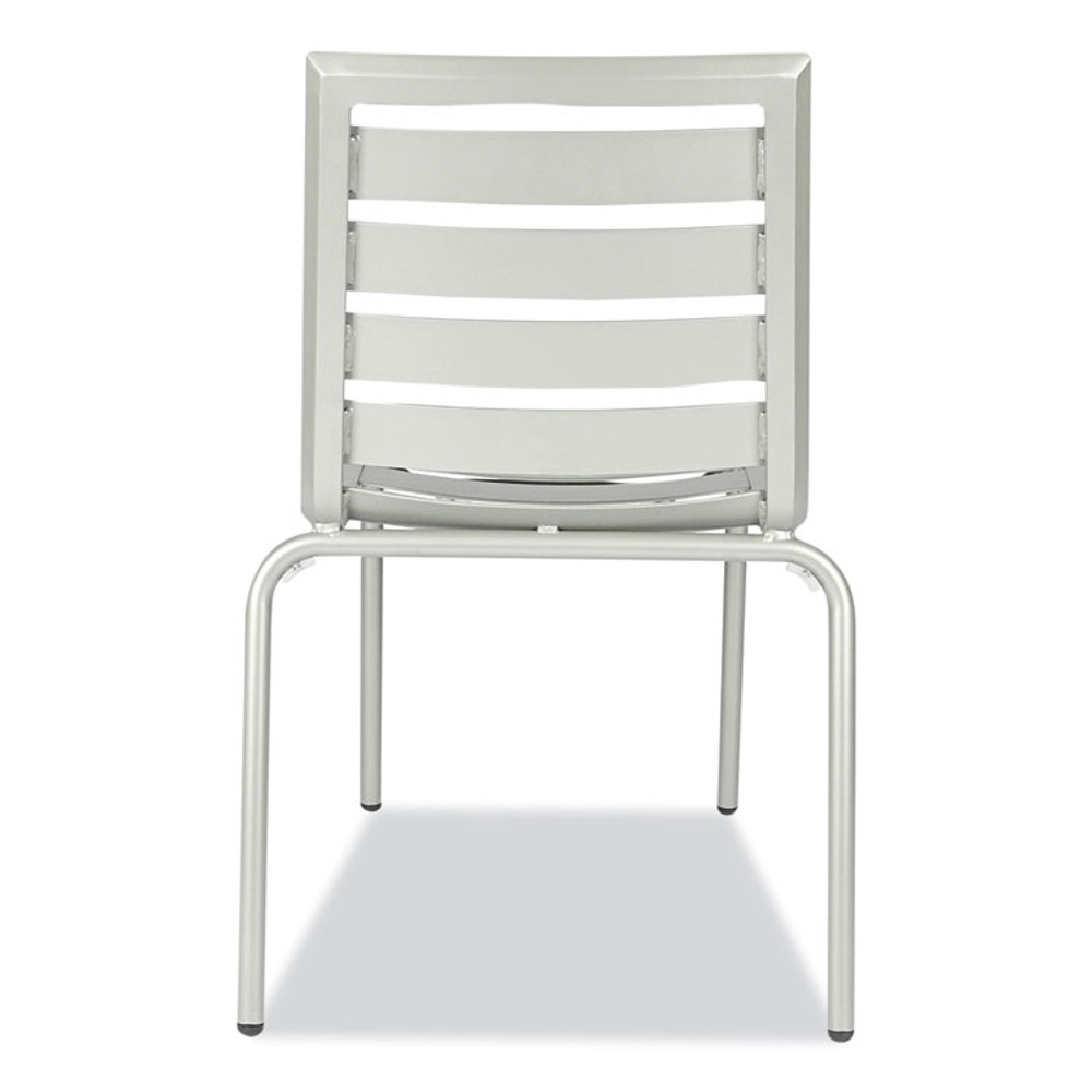JMC FURNITURE ZARCOSCSLV Zarco Series Side Chair, Outdoor-Seating, Supports Up to 300 lb, 18" Seat Height, Silver Seat, Silver Back, Silver Base