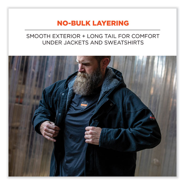 TENACIOUS HOLDINGS, INC. ergodyne® 40236 N-Ferno 6436 Long Sleeve Lightweight Base Layer Shirt, 2X-Large, Black