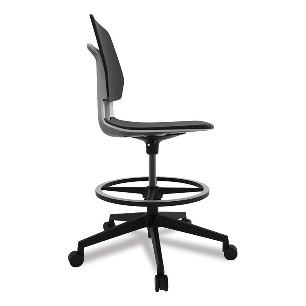 SAFCO PRODUCTS 7827BL Commute Extended Height Task Chair, Supports Up to 275 lb, 22.25" to 32.25" Seat Height, Black Seat, Black Back, Black Base