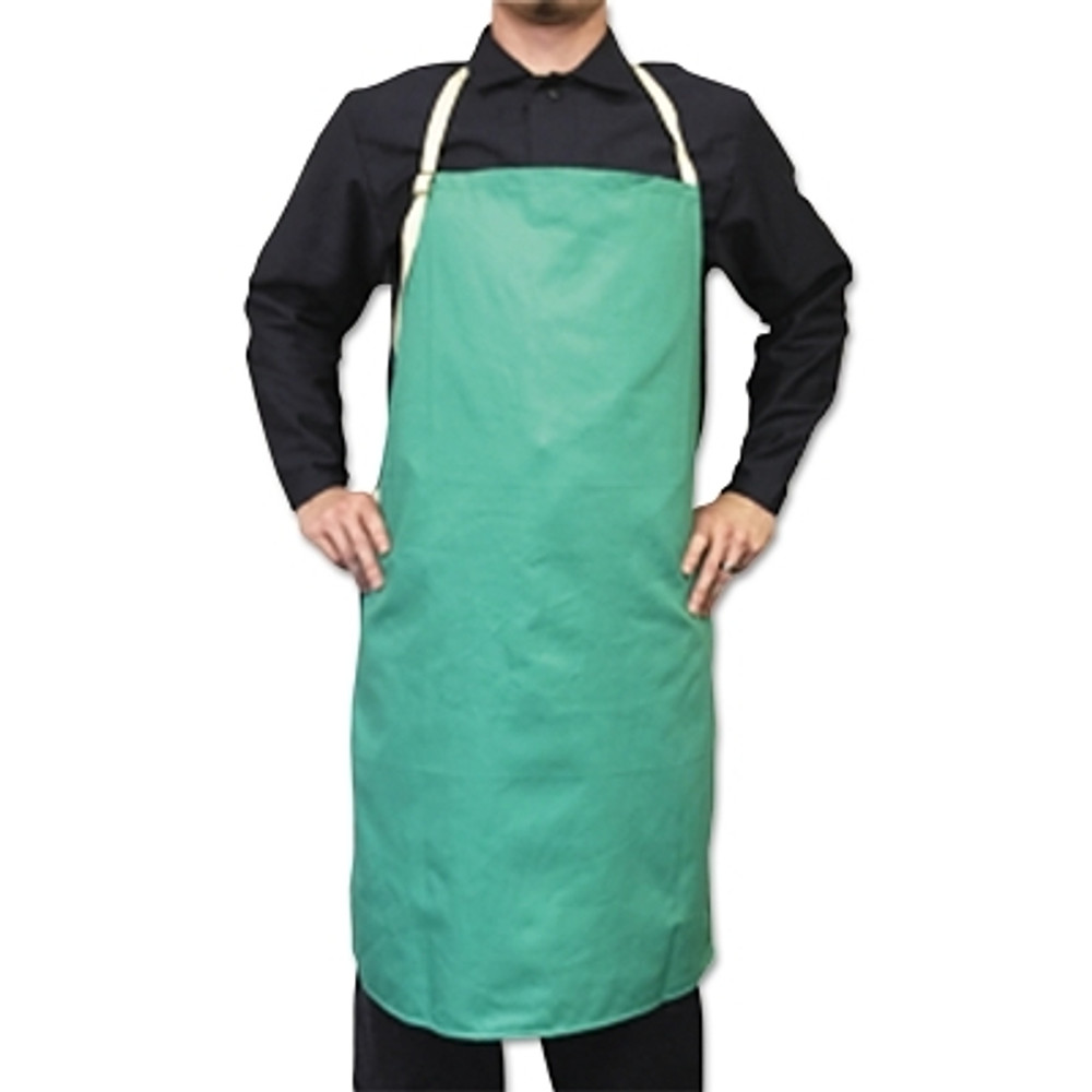 ORS Nasco Best Welds CA400 Flame-Retardant Cotton Sateen Bib Apron, 24 in x 36 in, Visual Green