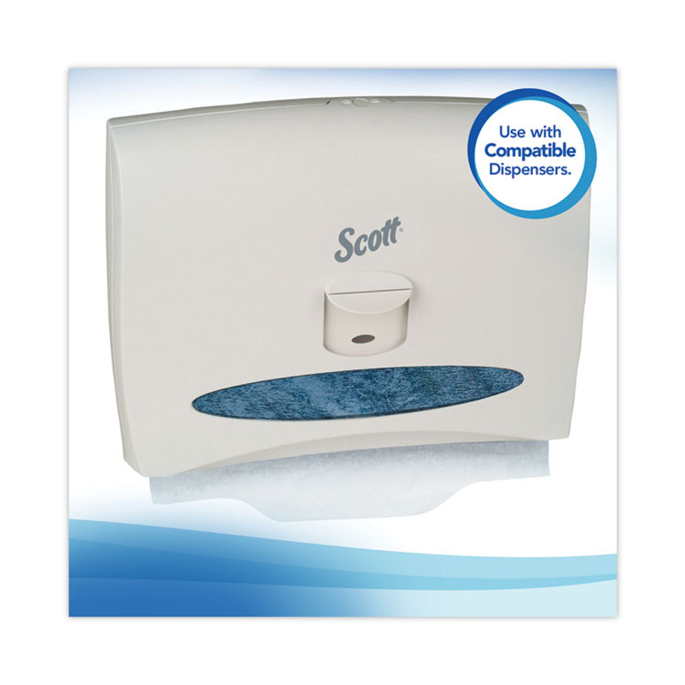 KIMBERLY CLARK Scott® 07410CT Personal Seats Sanitary Toilet Seat Covers, 15 x 18, White, 125/Pack, 24 Packs/Carton