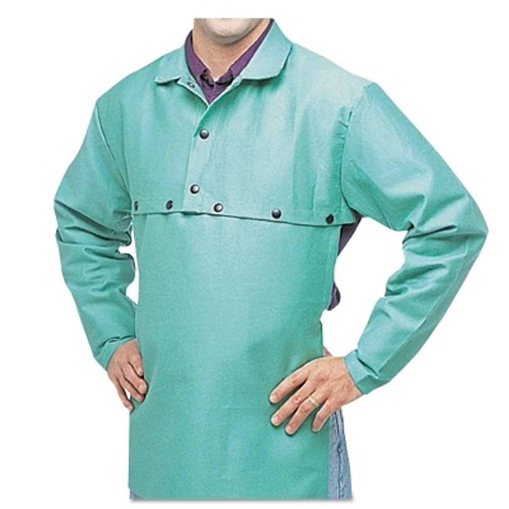 ORS Nasco Best Welds CA650XLSNAPS FR Cotton Sateen Cape Sleeves, Snaps, X-Large, Visual Green