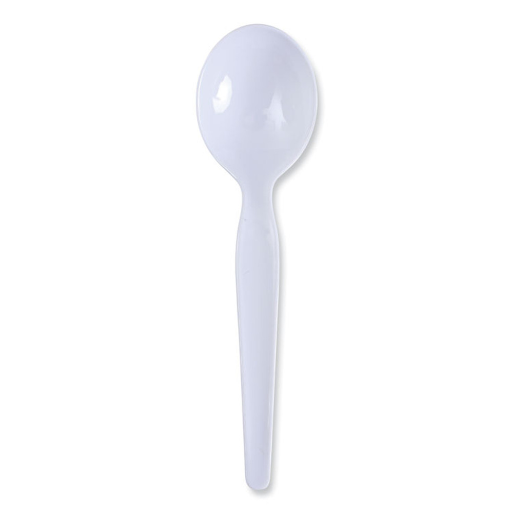 BOARDWALK SOUPHWPSWH Heavyweight Polystyrene Cutlery, Soup Spoon, Plastic, White, 1,000/Carton