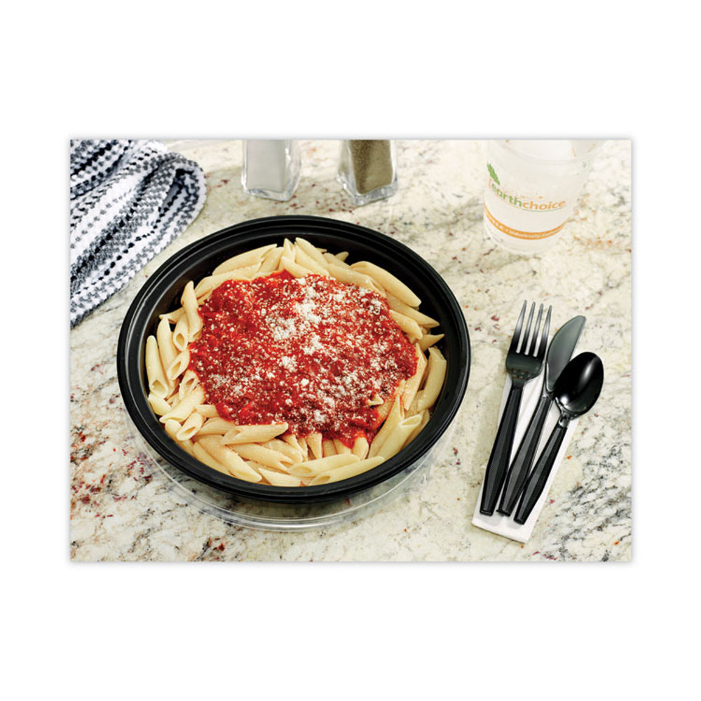 PACTIV EVERGREEN CORPORATION YMWSSE Meadoware Cutlery, Medium Heavyweight Soup Spoon, Plastic, Black, 1,000/Carton