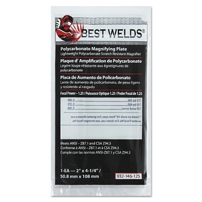 ORS Nasco Best Welds Plastic Magnifier Plate, 2 in x 4-1/4 in, 1.25 Diopter, Polycarbonate, Clear