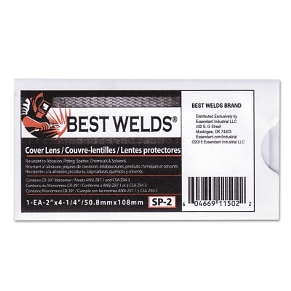 ORS Nasco Best Welds Cover Lens, Scratch/Static Resistant, 4-1/4 in x 2 in, 100% CR-39 Plastic