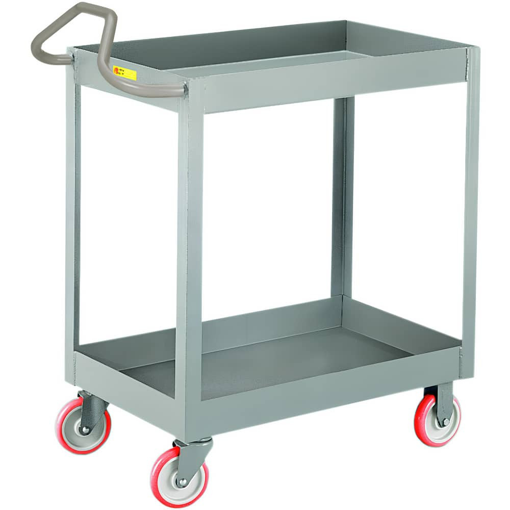 Little Giant. ENDS-2436X3-5PY Carts; Cart Type: 3-Inch Deep Shelf Truck with Ergonomic Handle ; Caster Type: 2 Rigid; 2 Swivel ; Brake Type: No Brake ; Width (Inch): 24 ; Assembly: Comes Assembled ; Material: Steel