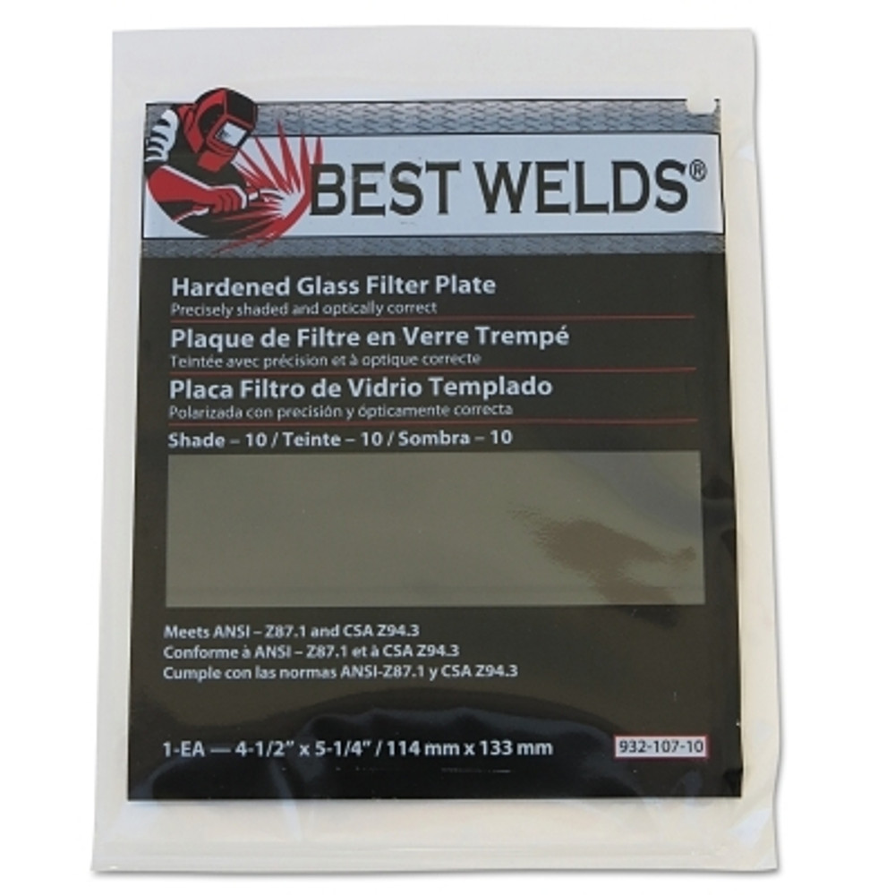 ORS Nasco Best Welds Glass Filter Plate, Shade 10, 4-1/2 in x 5-1/4 in, Green