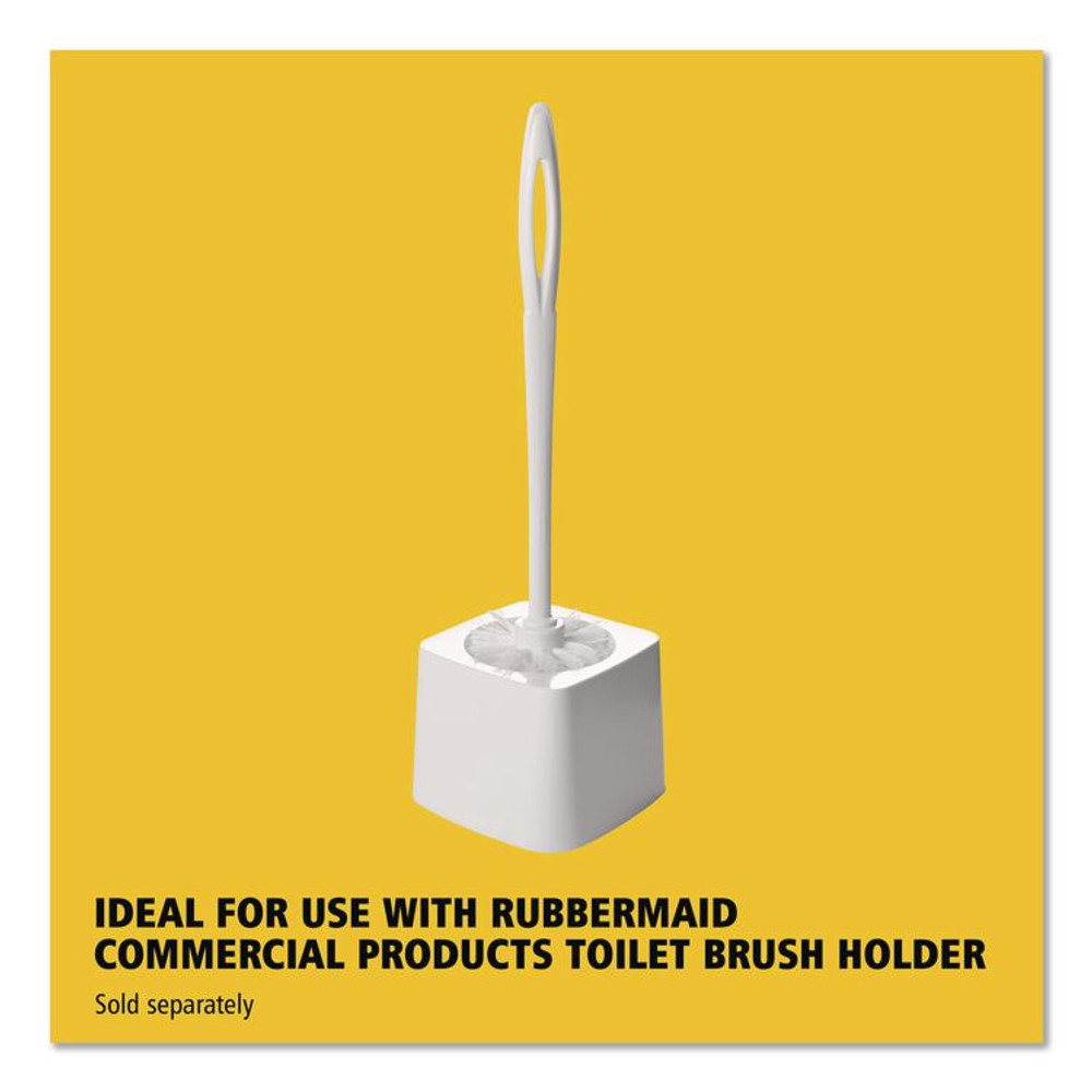 RUBBERMAID COMMERCIAL PROD. 631000WE Commercial-Grade Toilet Bowl Brush, 10" Handle, White