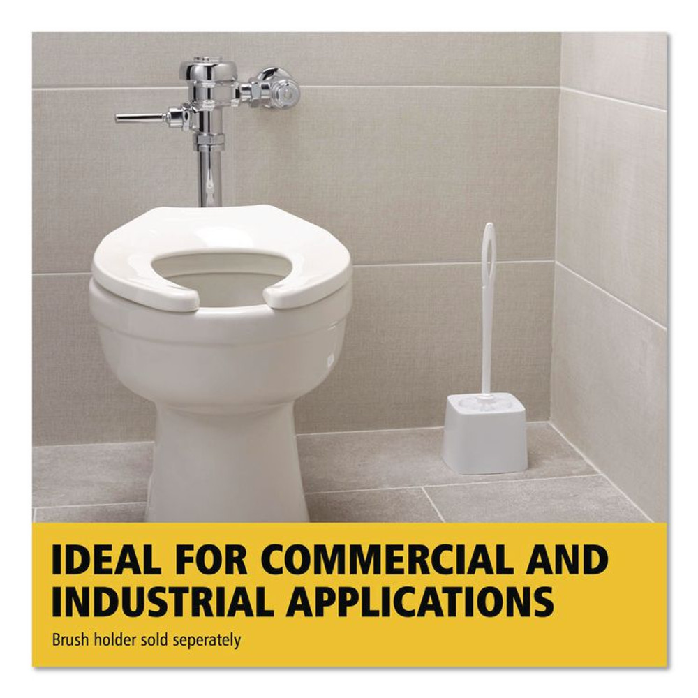 RUBBERMAID COMMERCIAL PROD. 631000WE Commercial-Grade Toilet Bowl Brush, 10" Handle, White