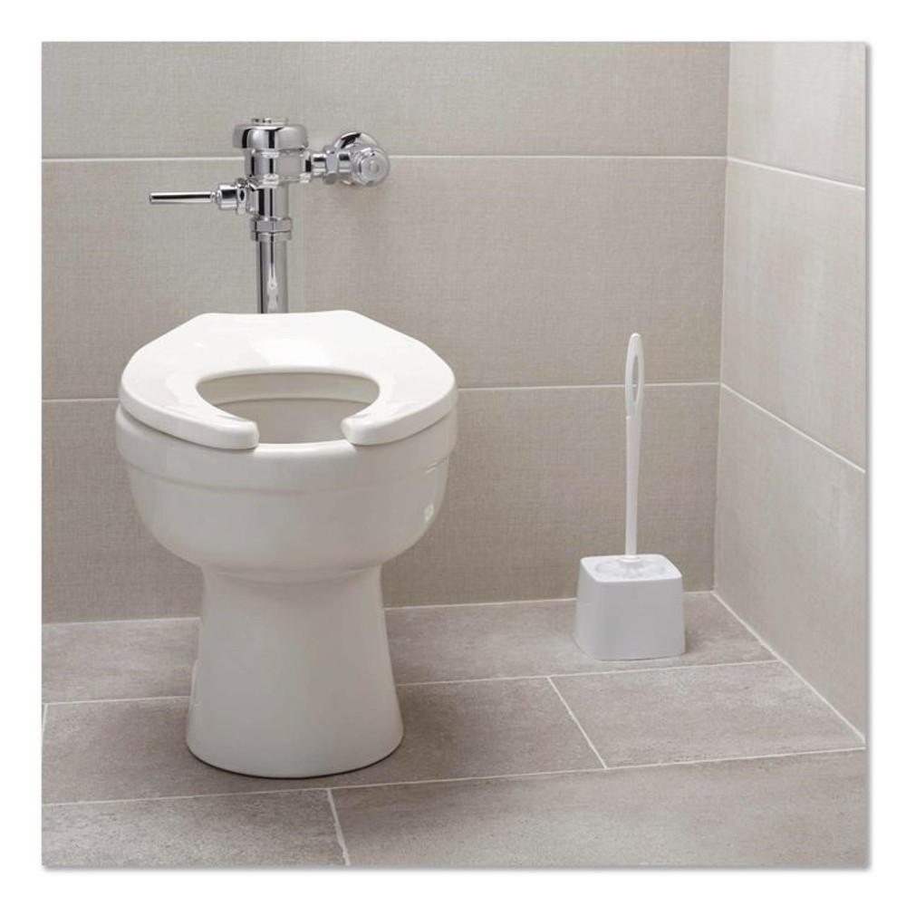 RUBBERMAID COMMERCIAL PROD. 631000WE Commercial-Grade Toilet Bowl Brush, 10" Handle, White