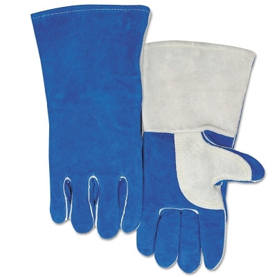 ORS Nasco Best Welds Quality Welding Gloves, Split Cowhide, Large, Blue